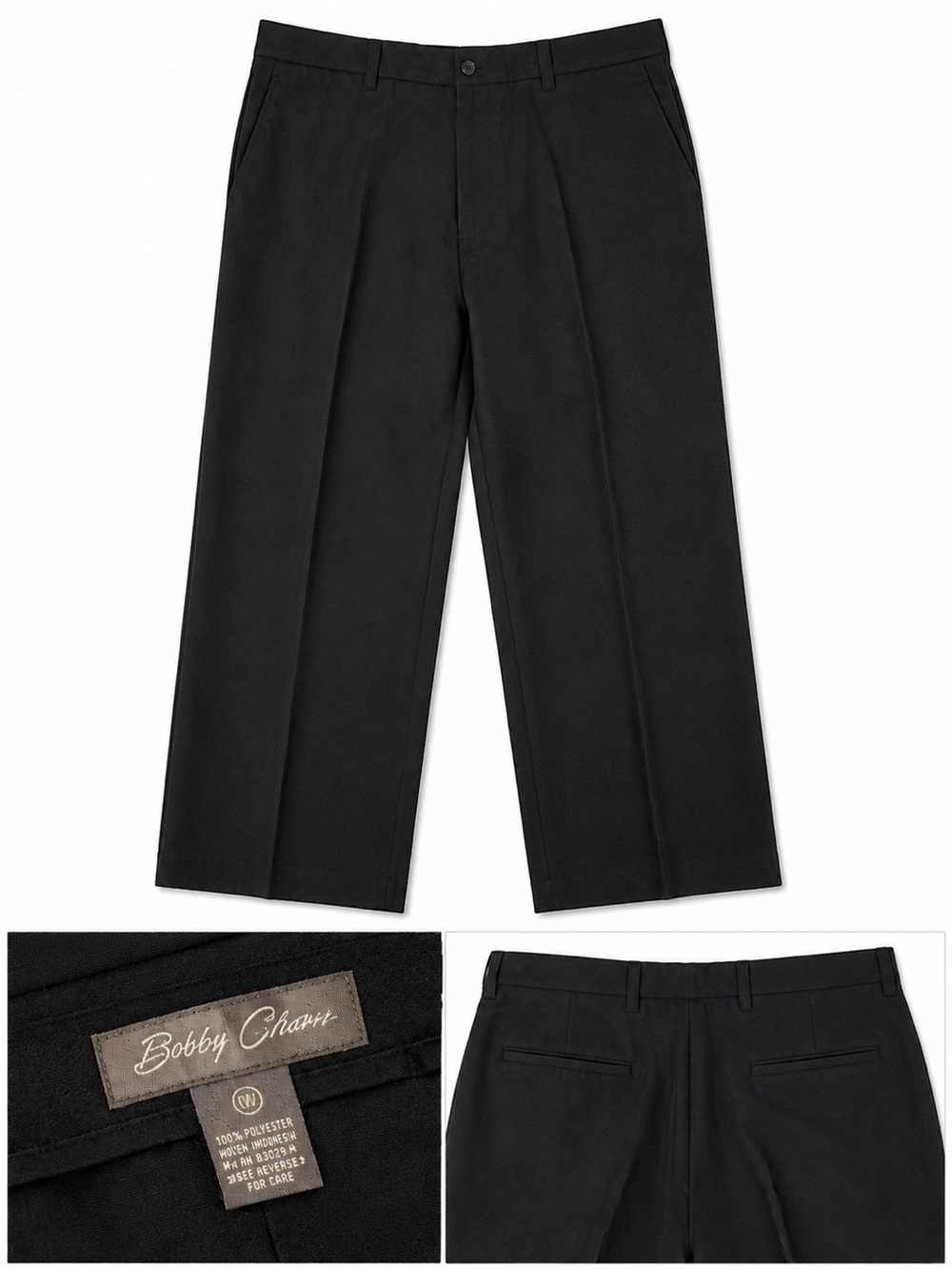 Bobby Chaus Black Wide Leg Trousers